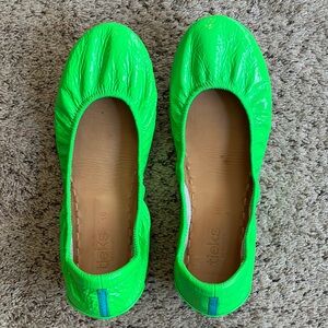 Tieks Bright Neon Green Ballet Flats